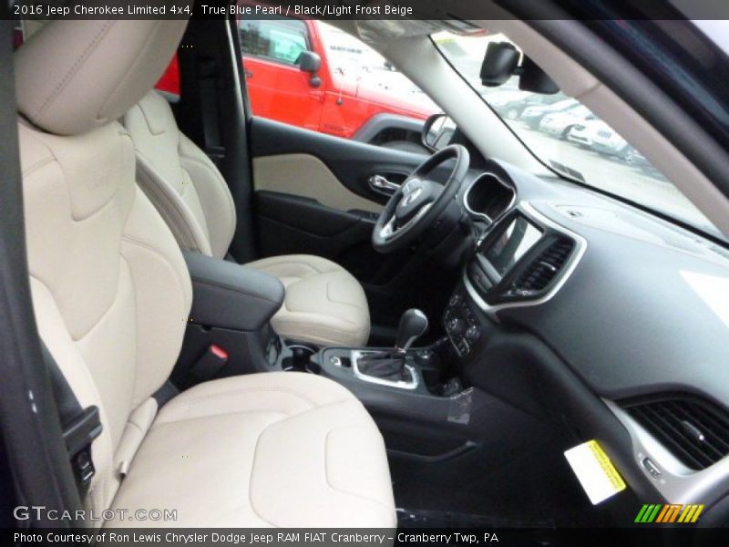 True Blue Pearl / Black/Light Frost Beige 2016 Jeep Cherokee Limited 4x4
