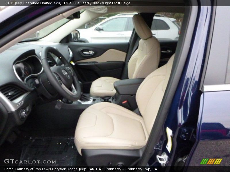 True Blue Pearl / Black/Light Frost Beige 2016 Jeep Cherokee Limited 4x4