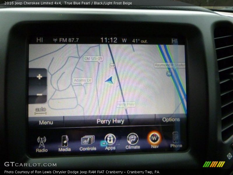 True Blue Pearl / Black/Light Frost Beige 2016 Jeep Cherokee Limited 4x4