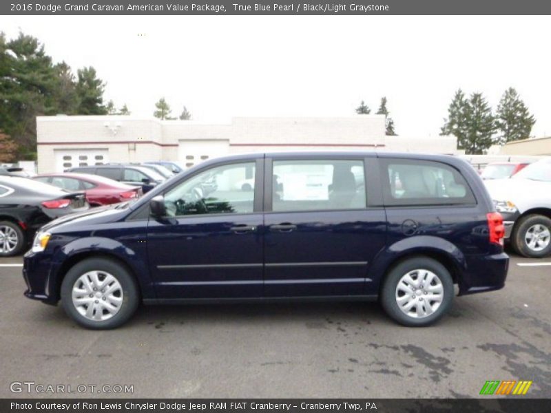 True Blue Pearl / Black/Light Graystone 2016 Dodge Grand Caravan American Value Package