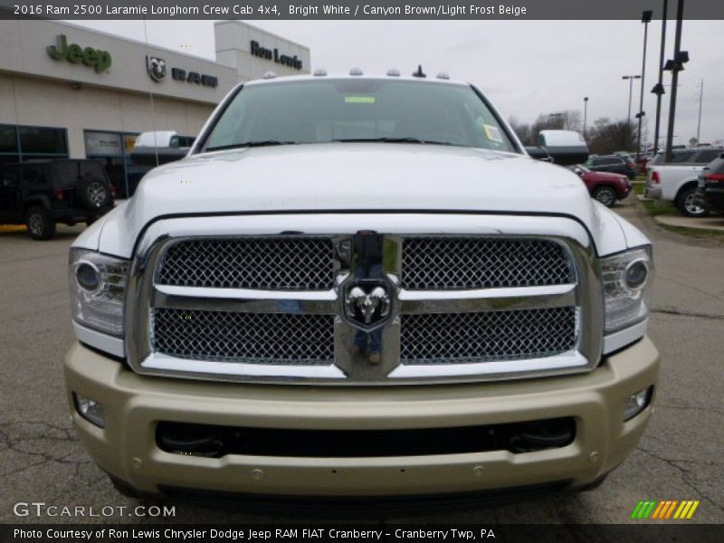 Bright White / Canyon Brown/Light Frost Beige 2016 Ram 2500 Laramie Longhorn Crew Cab 4x4