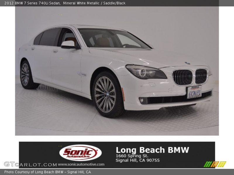 Mineral White Metallic / Saddle/Black 2012 BMW 7 Series 740Li Sedan