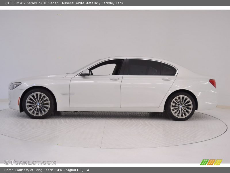 Mineral White Metallic / Saddle/Black 2012 BMW 7 Series 740Li Sedan