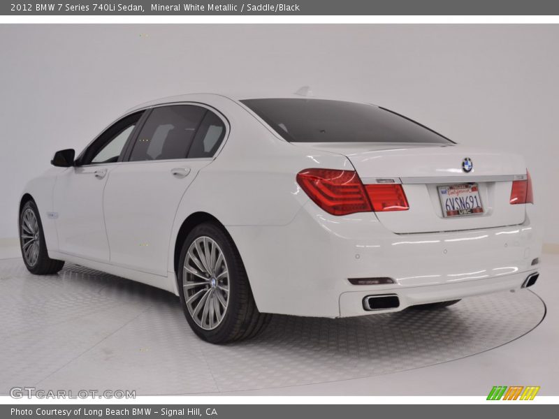 Mineral White Metallic / Saddle/Black 2012 BMW 7 Series 740Li Sedan