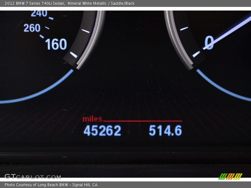 Mineral White Metallic / Saddle/Black 2012 BMW 7 Series 740Li Sedan