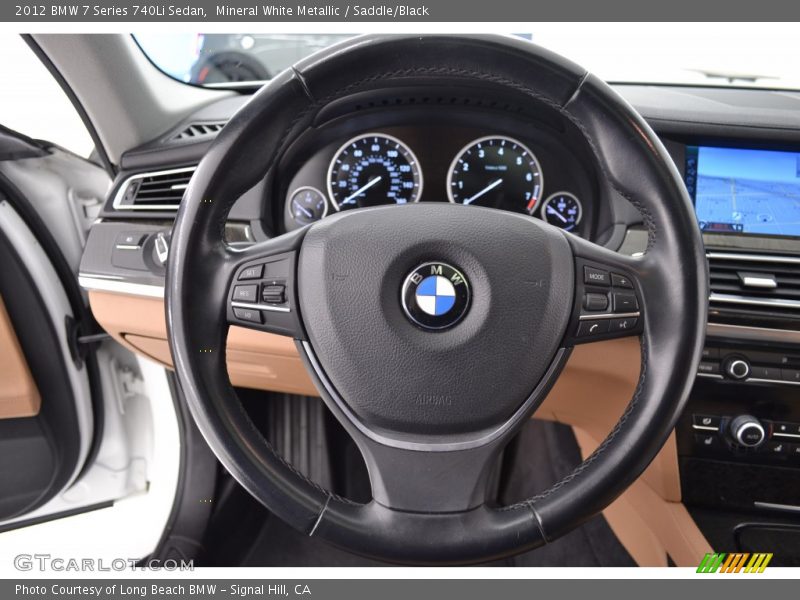 Mineral White Metallic / Saddle/Black 2012 BMW 7 Series 740Li Sedan