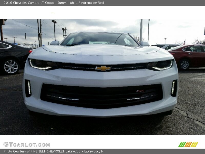 Summit White / Adrenaline Red 2016 Chevrolet Camaro LT Coupe