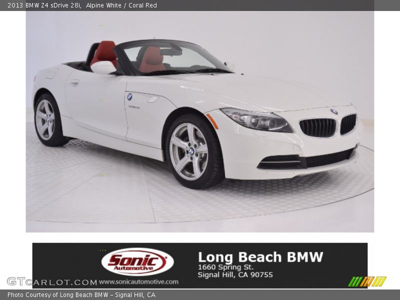 Alpine White / Coral Red 2013 BMW Z4 sDrive 28i