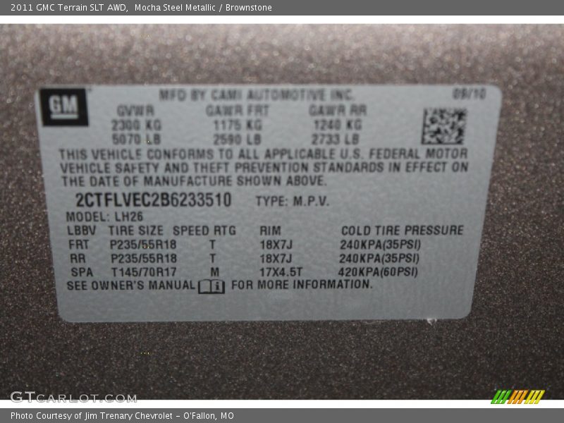 Mocha Steel Metallic / Brownstone 2011 GMC Terrain SLT AWD