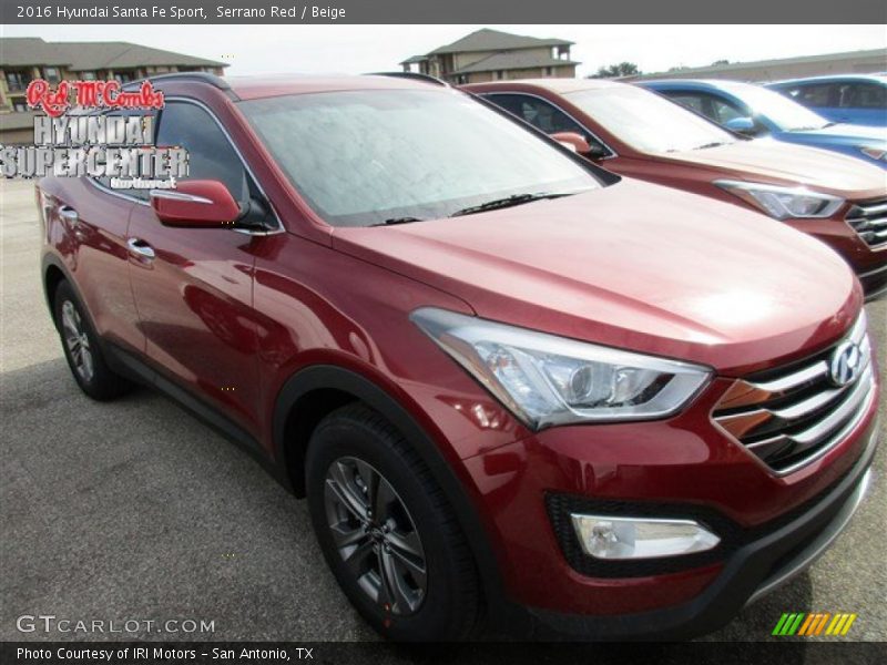 Serrano Red / Beige 2016 Hyundai Santa Fe Sport