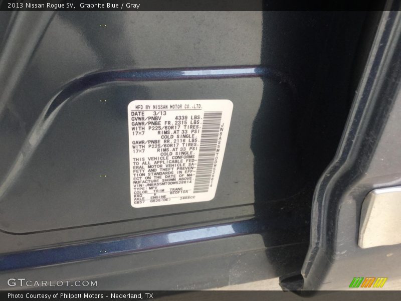 Graphite Blue / Gray 2013 Nissan Rogue SV