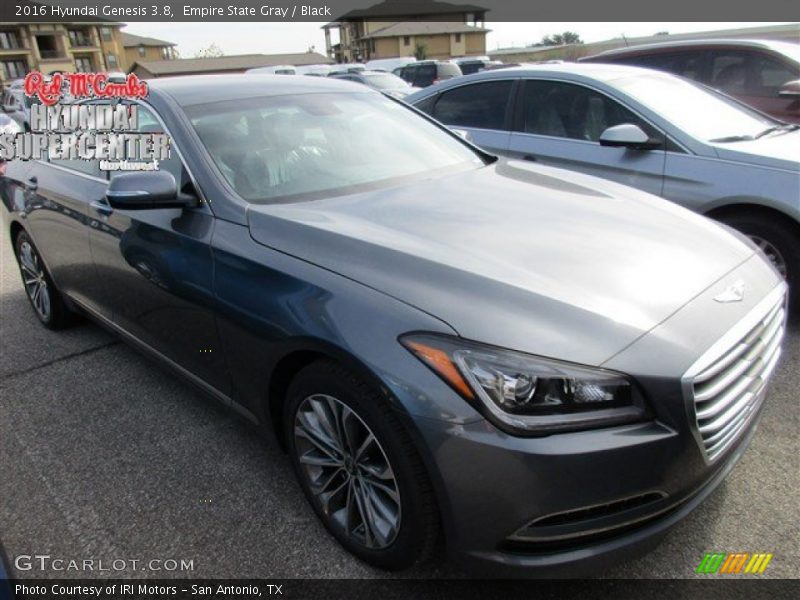 Empire State Gray / Black 2016 Hyundai Genesis 3.8