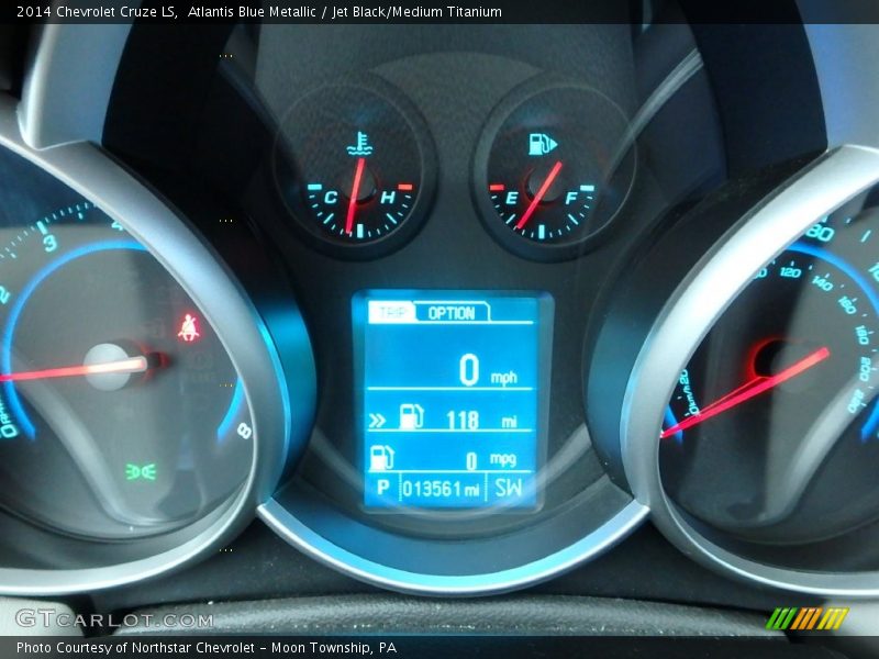Atlantis Blue Metallic / Jet Black/Medium Titanium 2014 Chevrolet Cruze LS