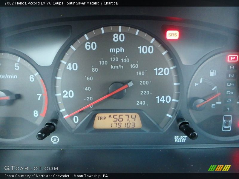Satin Silver Metallic / Charcoal 2002 Honda Accord EX V6 Coupe