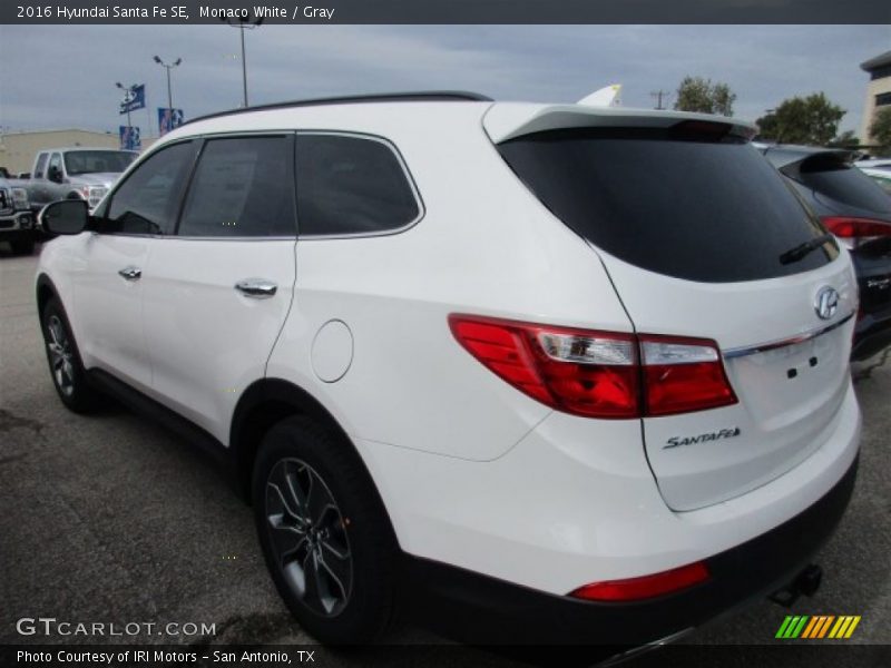 Monaco White / Gray 2016 Hyundai Santa Fe SE