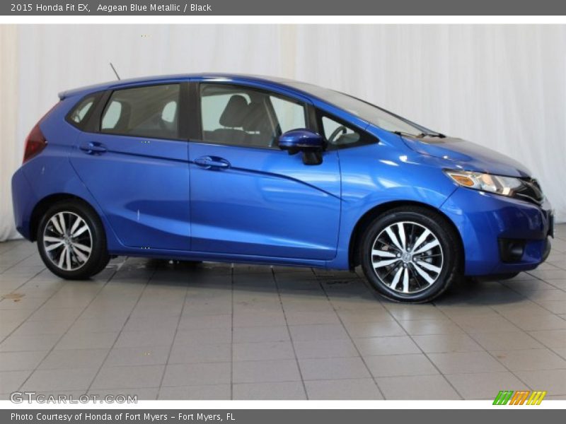 Aegean Blue Metallic / Black 2015 Honda Fit EX