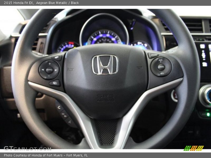 Aegean Blue Metallic / Black 2015 Honda Fit EX