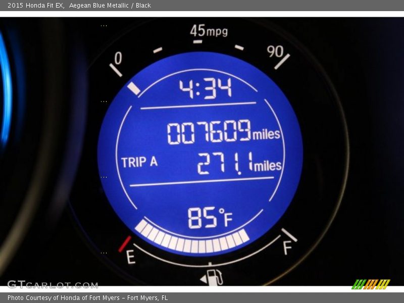 Aegean Blue Metallic / Black 2015 Honda Fit EX
