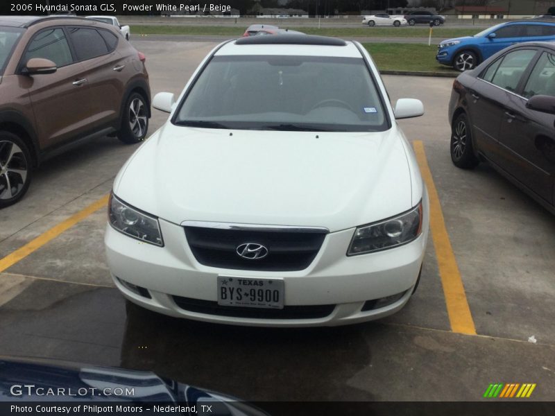 Powder White Pearl / Beige 2006 Hyundai Sonata GLS