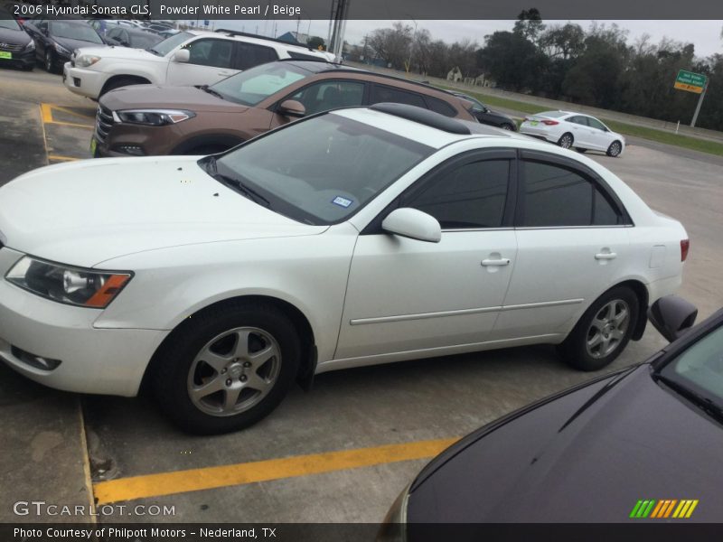 Powder White Pearl / Beige 2006 Hyundai Sonata GLS