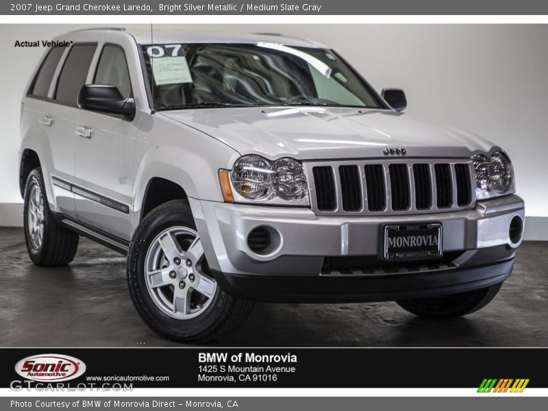 Bright Silver Metallic / Medium Slate Gray 2007 Jeep Grand Cherokee Laredo