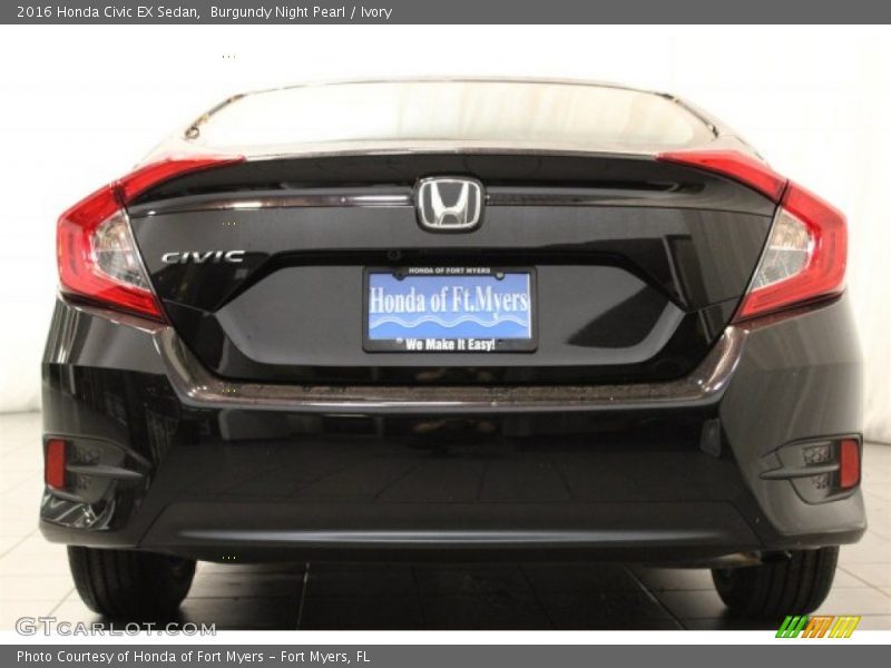 Burgundy Night Pearl / Ivory 2016 Honda Civic EX Sedan