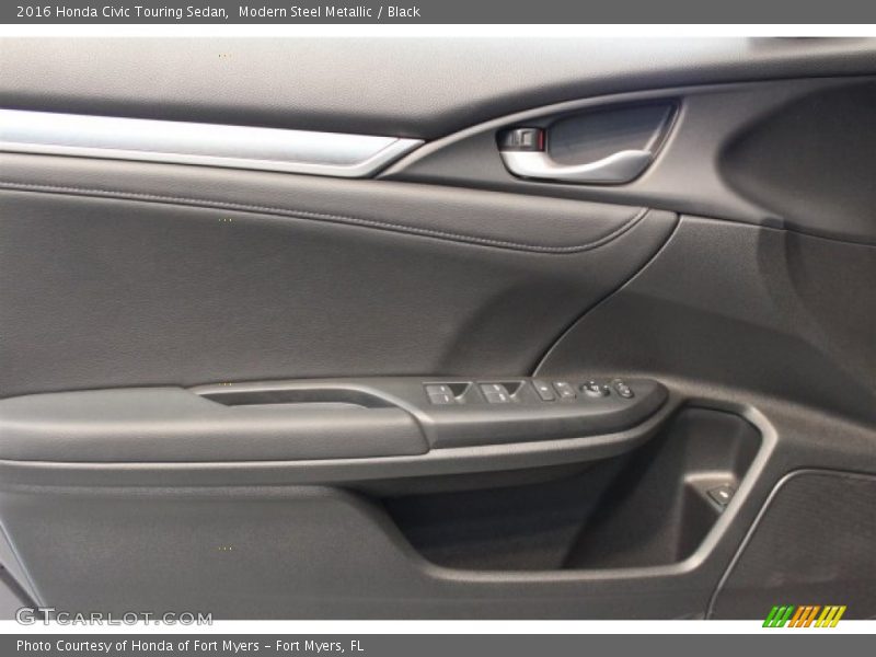 Modern Steel Metallic / Black 2016 Honda Civic Touring Sedan