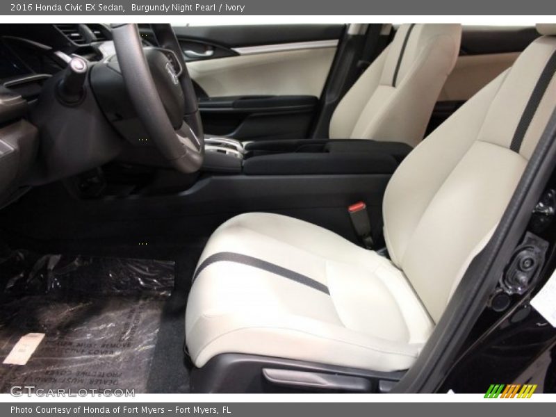 Burgundy Night Pearl / Ivory 2016 Honda Civic EX Sedan