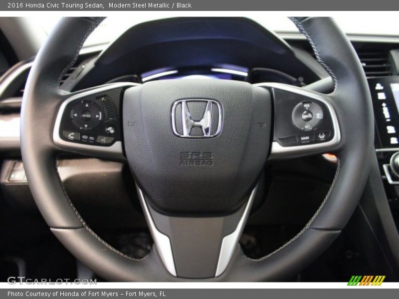Modern Steel Metallic / Black 2016 Honda Civic Touring Sedan
