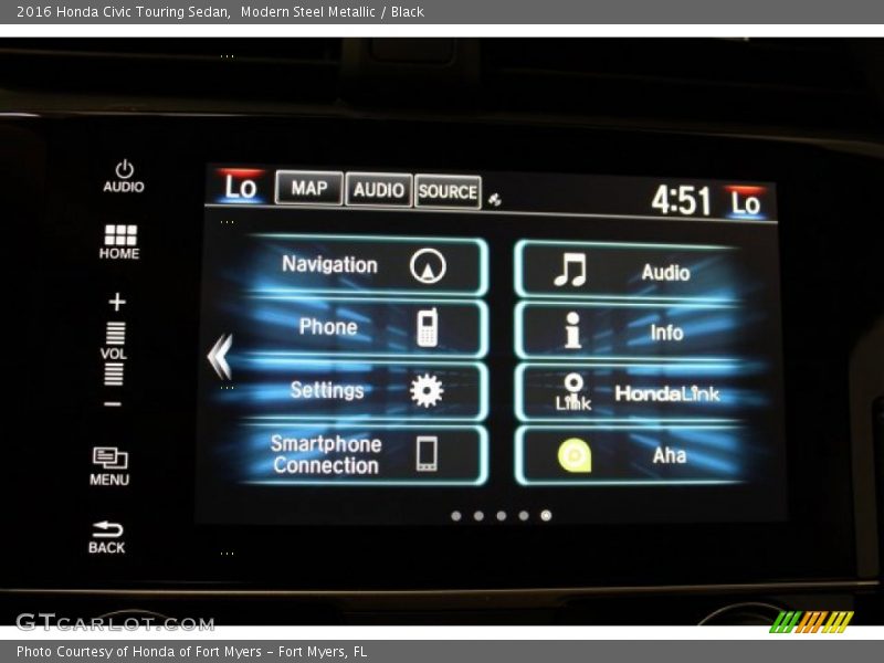 Modern Steel Metallic / Black 2016 Honda Civic Touring Sedan