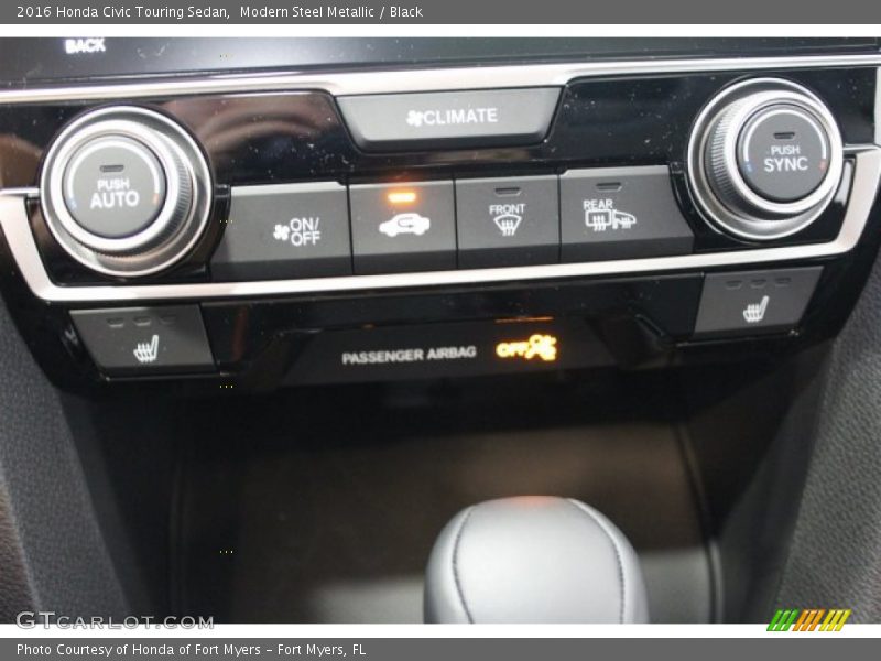 Modern Steel Metallic / Black 2016 Honda Civic Touring Sedan