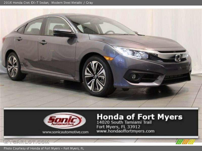 Modern Steel Metallic / Gray 2016 Honda Civic EX-T Sedan