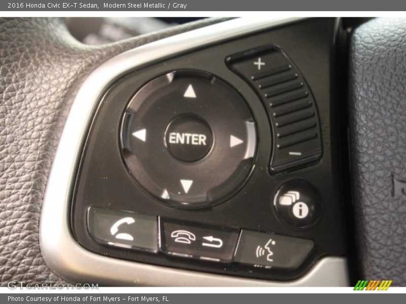 Modern Steel Metallic / Gray 2016 Honda Civic EX-T Sedan