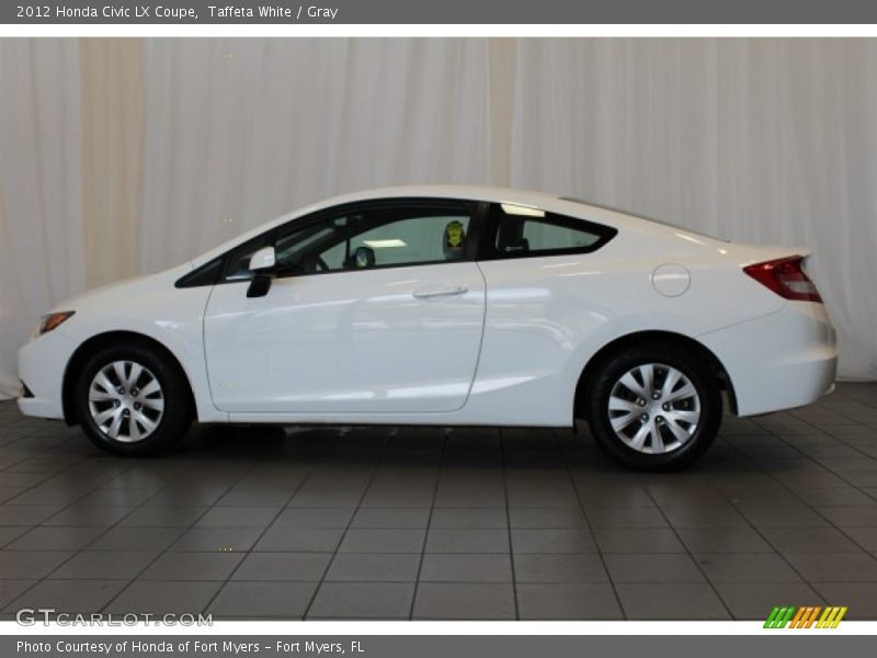 Taffeta White / Gray 2012 Honda Civic LX Coupe