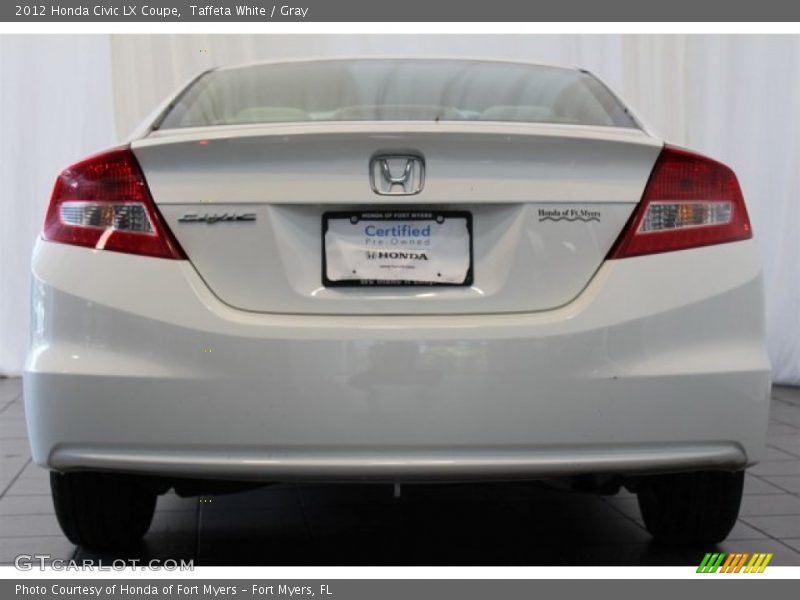 Taffeta White / Gray 2012 Honda Civic LX Coupe