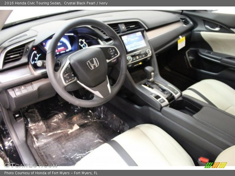 Crystal Black Pearl / Ivory 2016 Honda Civic Touring Sedan