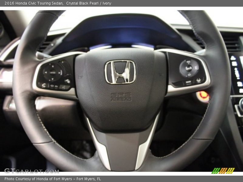 Crystal Black Pearl / Ivory 2016 Honda Civic Touring Sedan