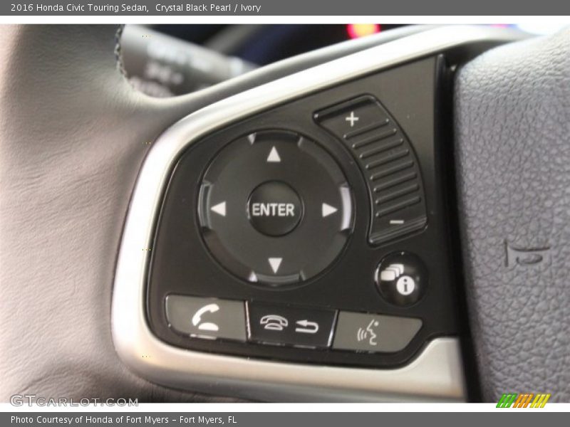 Crystal Black Pearl / Ivory 2016 Honda Civic Touring Sedan