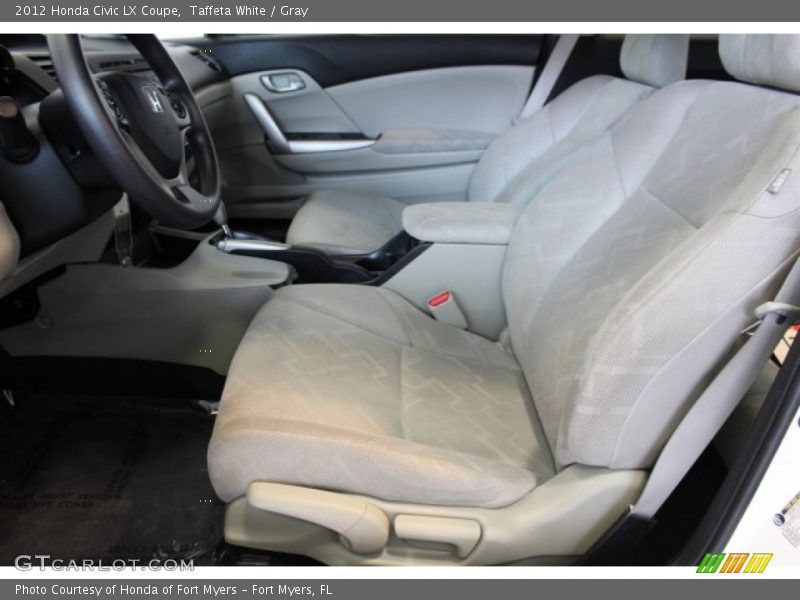 Taffeta White / Gray 2012 Honda Civic LX Coupe