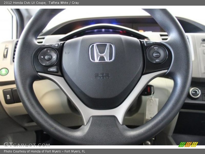 Taffeta White / Gray 2012 Honda Civic LX Coupe