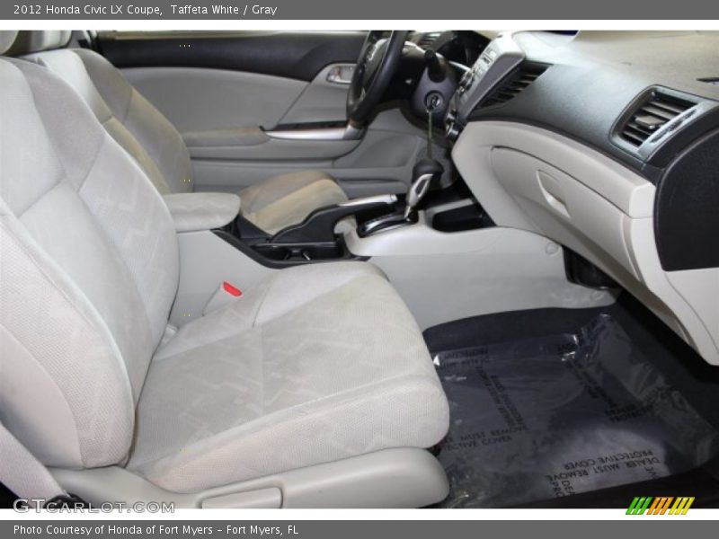 Taffeta White / Gray 2012 Honda Civic LX Coupe