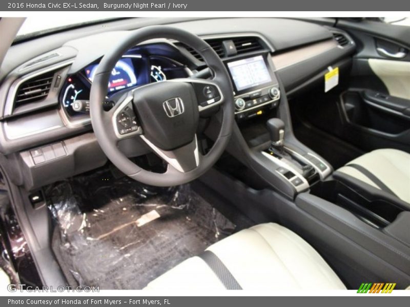 Ivory Interior - 2016 Civic EX-L Sedan 