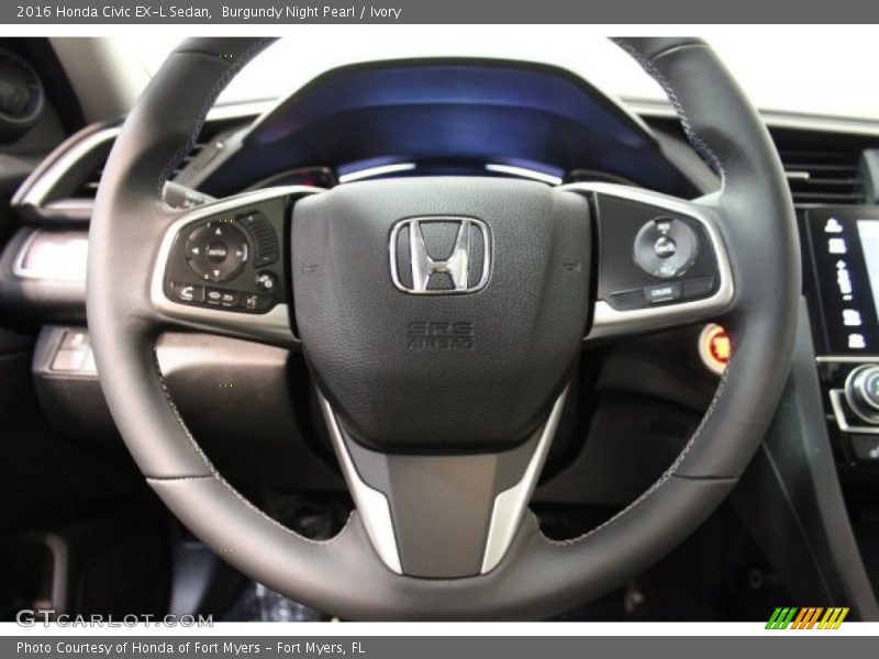 Burgundy Night Pearl / Ivory 2016 Honda Civic EX-L Sedan