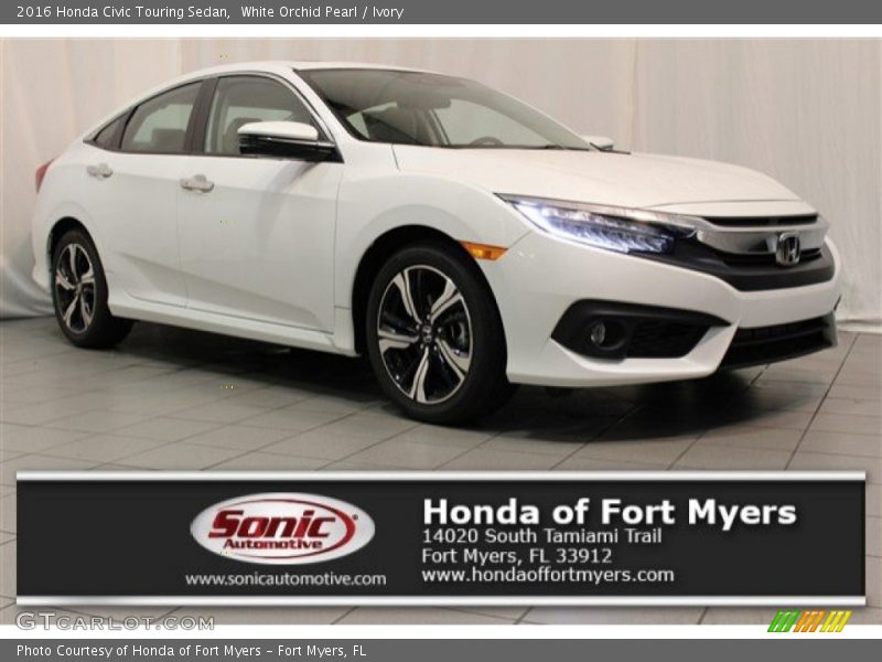 White Orchid Pearl / Ivory 2016 Honda Civic Touring Sedan