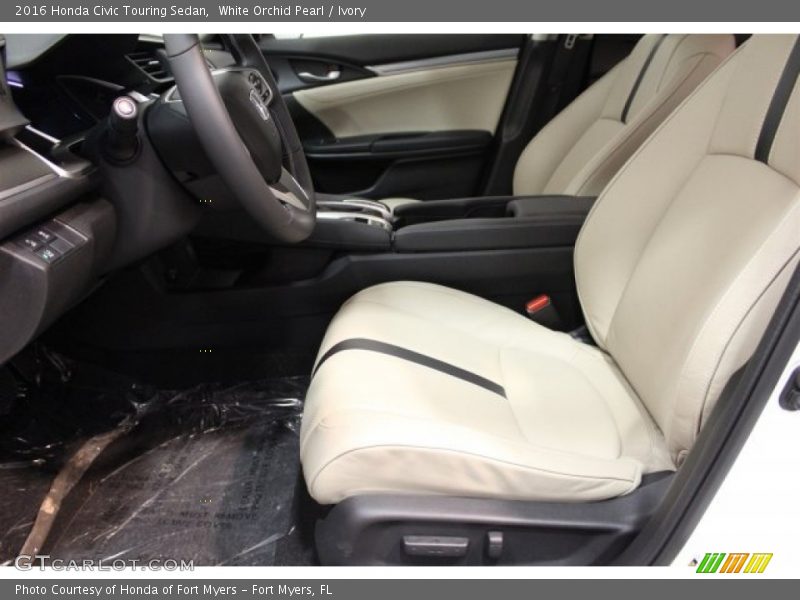 White Orchid Pearl / Ivory 2016 Honda Civic Touring Sedan