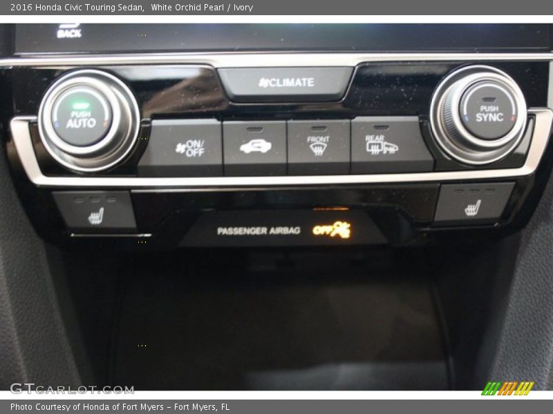 White Orchid Pearl / Ivory 2016 Honda Civic Touring Sedan