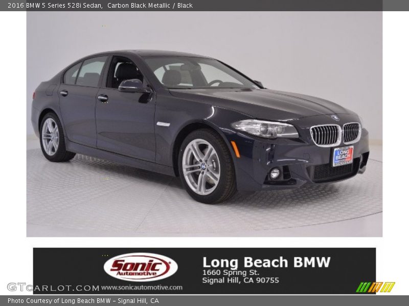 Carbon Black Metallic / Black 2016 BMW 5 Series 528i Sedan