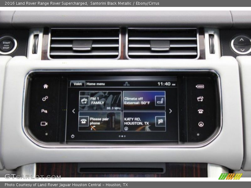 Santorini Black Metallic / Ebony/Cirrus 2016 Land Rover Range Rover Supercharged