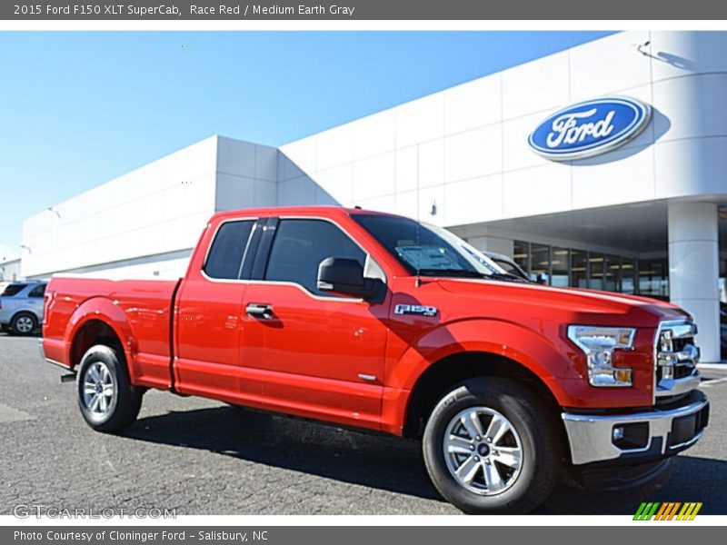 Race Red / Medium Earth Gray 2015 Ford F150 XLT SuperCab