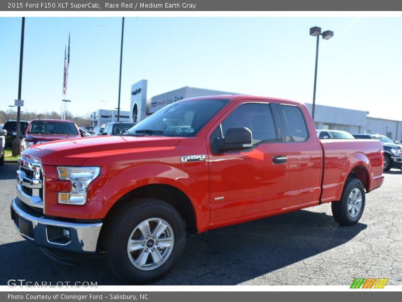 Race Red / Medium Earth Gray 2015 Ford F150 XLT SuperCab